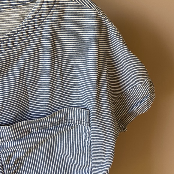 Zara denim blue and white stripped top size small - Picture 2 of 7